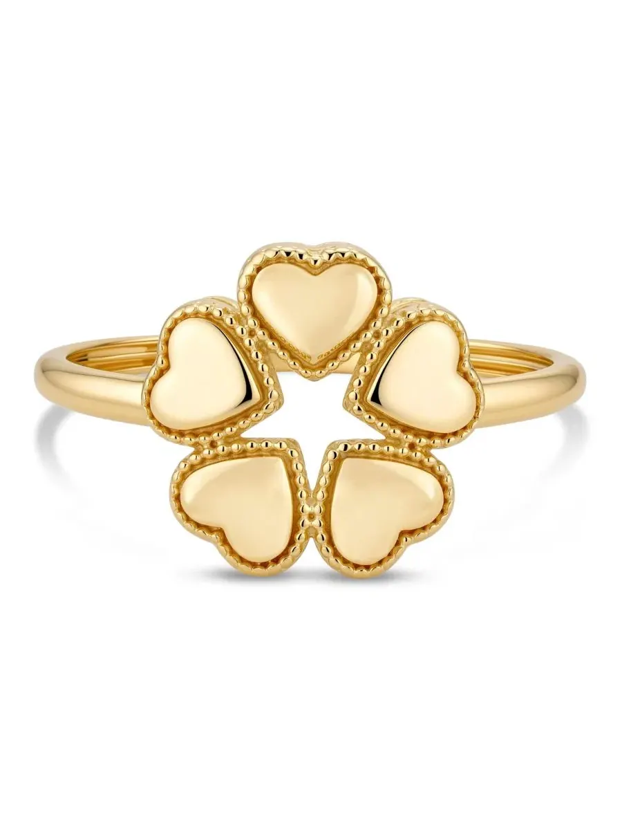 Кольцо с сердцем 14K Gold DEVATA — золотистый