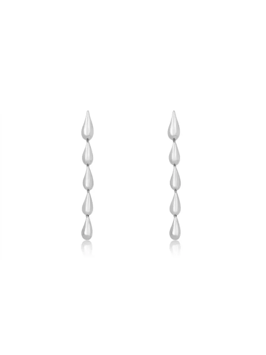 Серьги-подвески Teardrop Dangle Sterling Silver The Lovery — изображение 3 из 3, оттенок серебряный