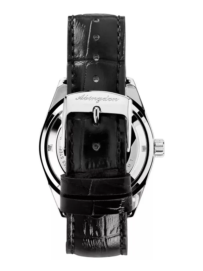 Женские часы Amelia Swiss GMT с черным кожаным ремешком, 40 мм Abingdon Co. — изображение 2 из 8, оттенок черный