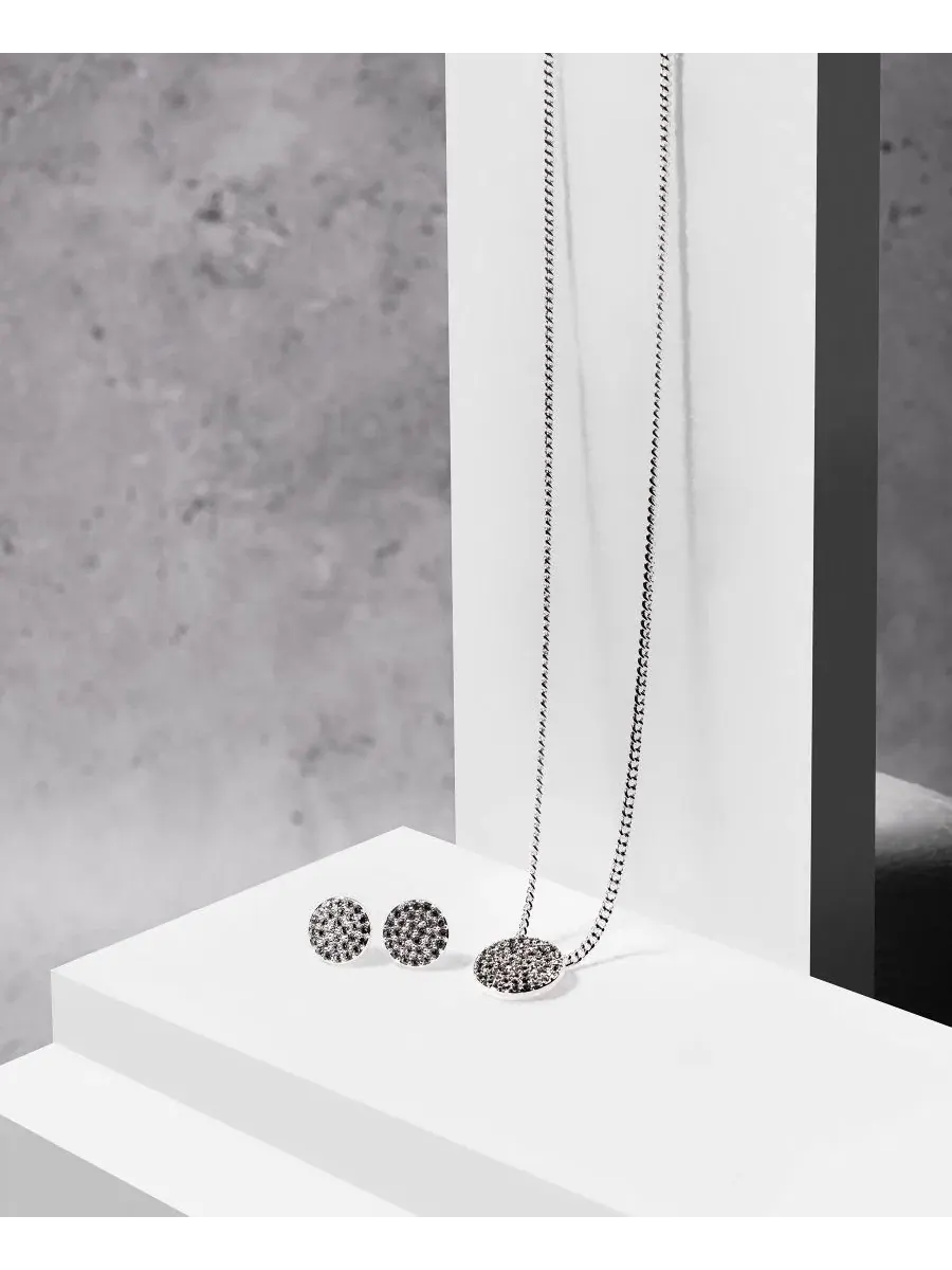 Комплект украшений из хрустального кулона и подвески Dkny — изображение 2 из 4, оттенок серебряный