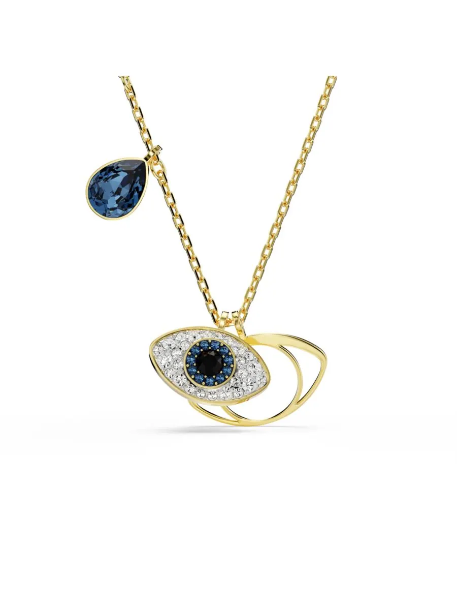 Кулон Symbolica, символизирующий сглаз, синий, позолоченное колье Swarovski — изображение 1 из 4, оттенок мульти
