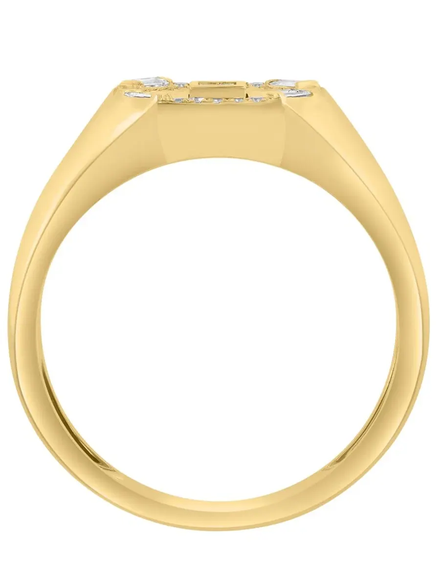 Кольцо с бриллиантами 1/8 ct. t.w. в 14-каратном желтом золоте EFFY Collection — изображение 2 из 4