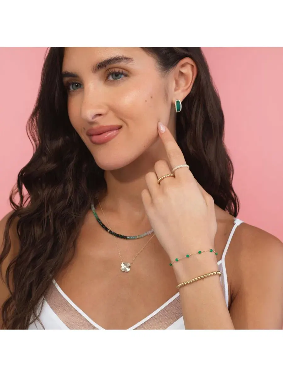 Браслет-цепочка с изумрудом, модель Emerald Bead Chain Bracelet The Lovery — изображение 4 из 4