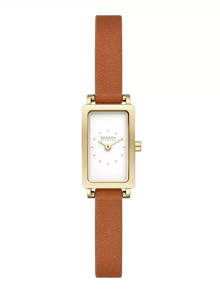 Женские часы Hagen Micro Two Hand Brown Pro-Planet Leather 30mm Skagen