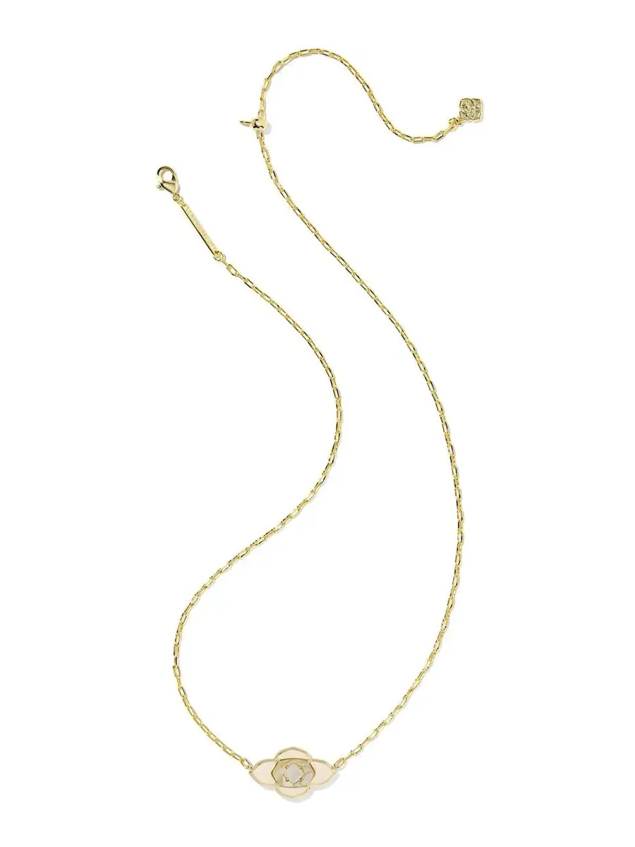 Короткий кулон-медальон Abbie с покрытием из 14-каратного золота Kendra Scott — изображение 2 из 5, оттенок золотистый/белый