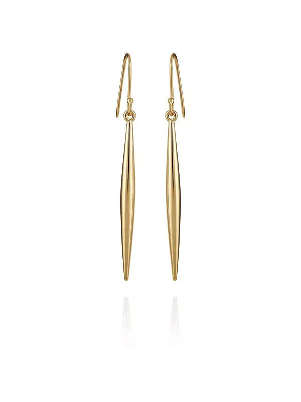 Золотистые линейные серьги-капли в форме копья Vince Camuto