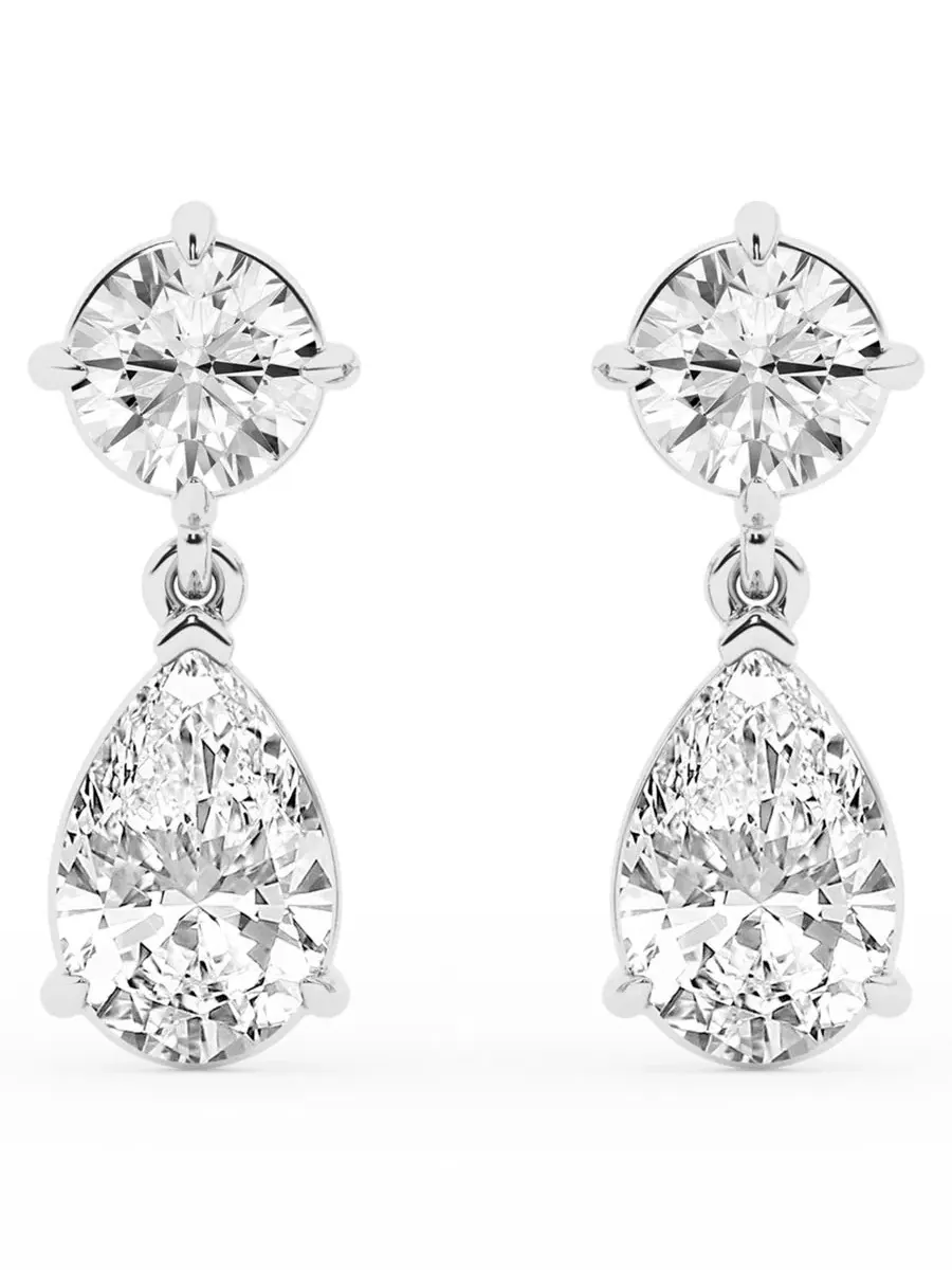 Серьги-подвески Badgley Mischka с выращенными в лаборатории бриллиантами (общий вес 3 карата) в — изображение 1 из 6