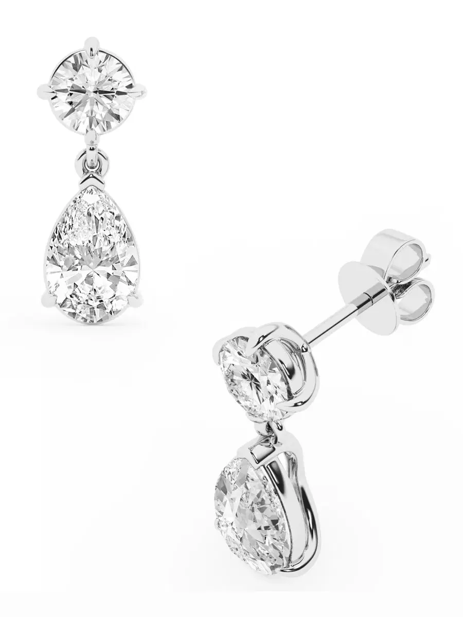 Серьги-подвески Badgley Mischka с выращенными в лаборатории бриллиантами (общий вес 3 карата) в — изображение 2 из 6