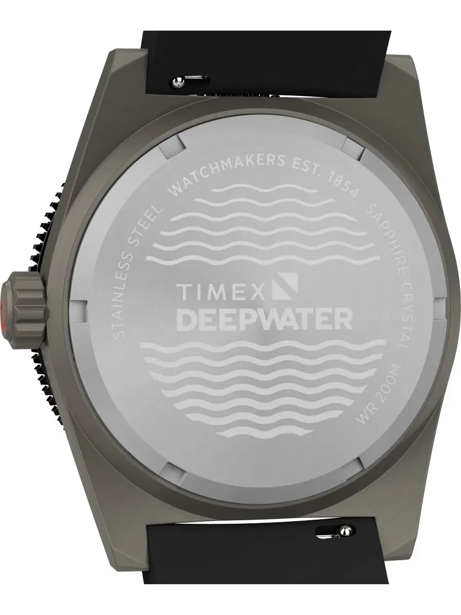 Мужские аналоговые часы с черным резиновым ремешком, 41 мм Timex — изображение 5 из 11, оттенок черный