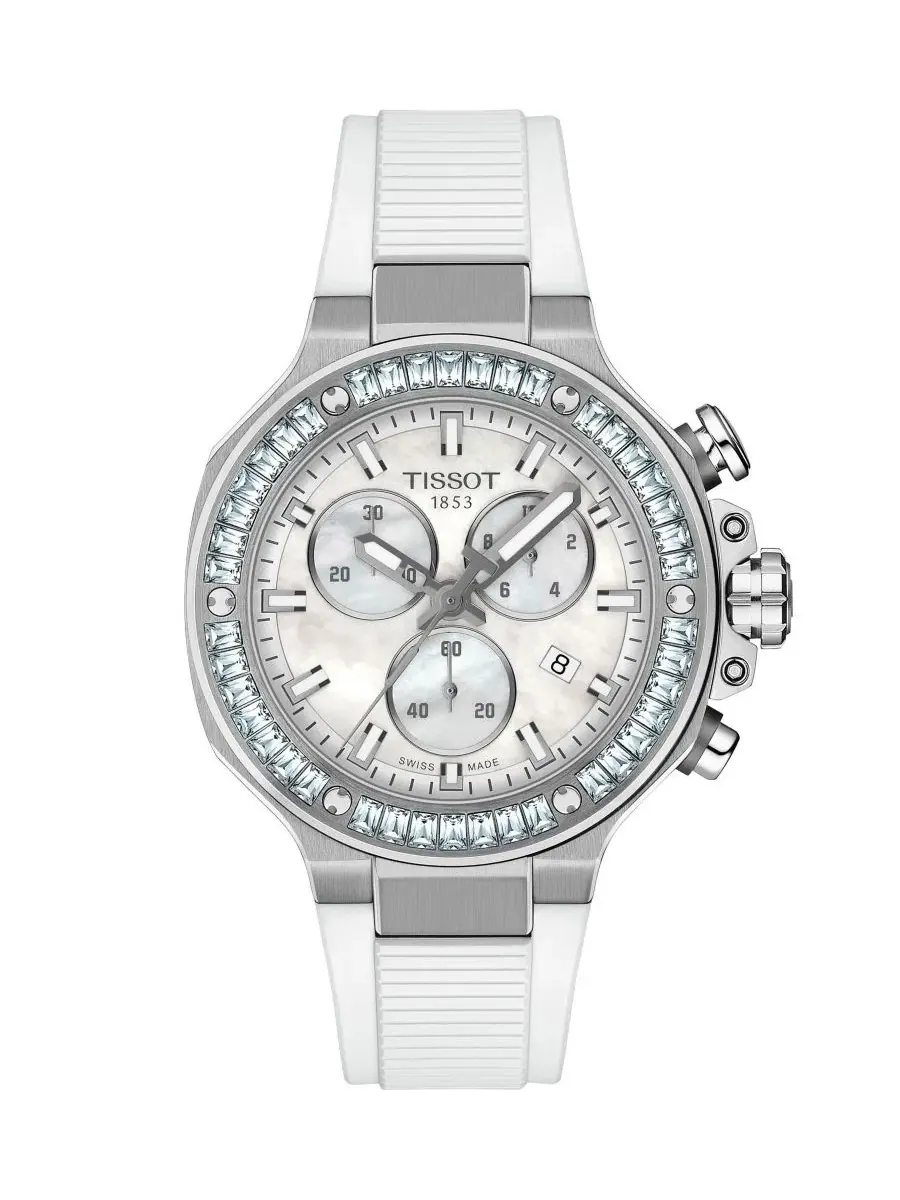 Часы унисекс с белым силиконовым браслетом, 38 мм Tissot — изображение 1 из 7, оттенок белый