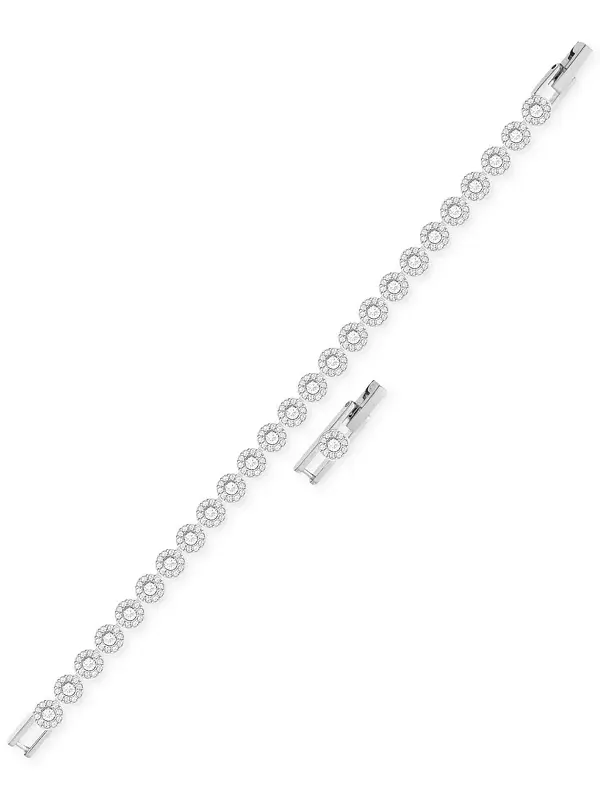 Браслет из ангельского родиевого кристалла Swarovski — изображение 1 из 1, оттенок серебряный