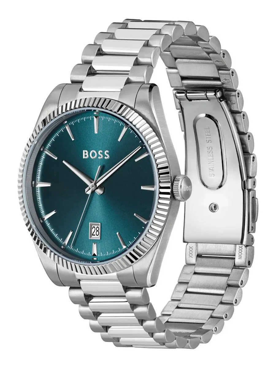 Мужские кварцевые часы Cheswick из нержавеющей стали, 40 мм Hugo Boss — изображение 2 из 4, оттенок серебряный