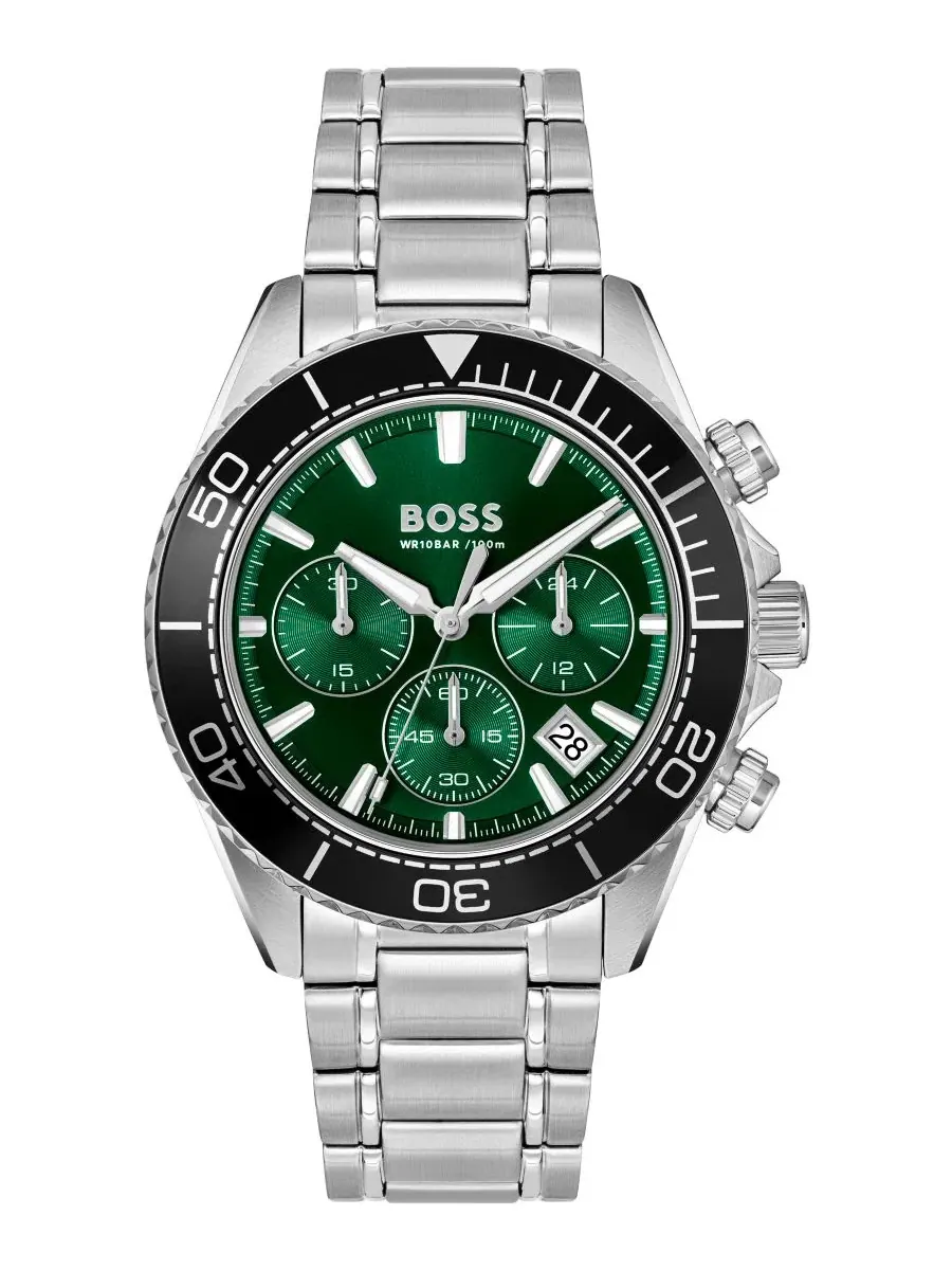 Мужские часы Sealiner Quartz Chrono Stainless Steel Hugo Boss — изображение 1 из 4, оттенок серебряный