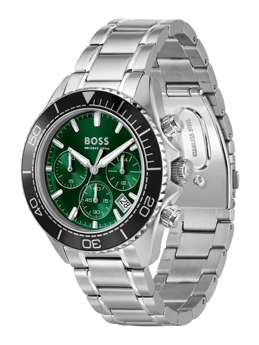 Мужские часы Sealiner Quartz Chrono Stainless Steel Hugo Boss — изображение 2 из 4, оттенок серебряный