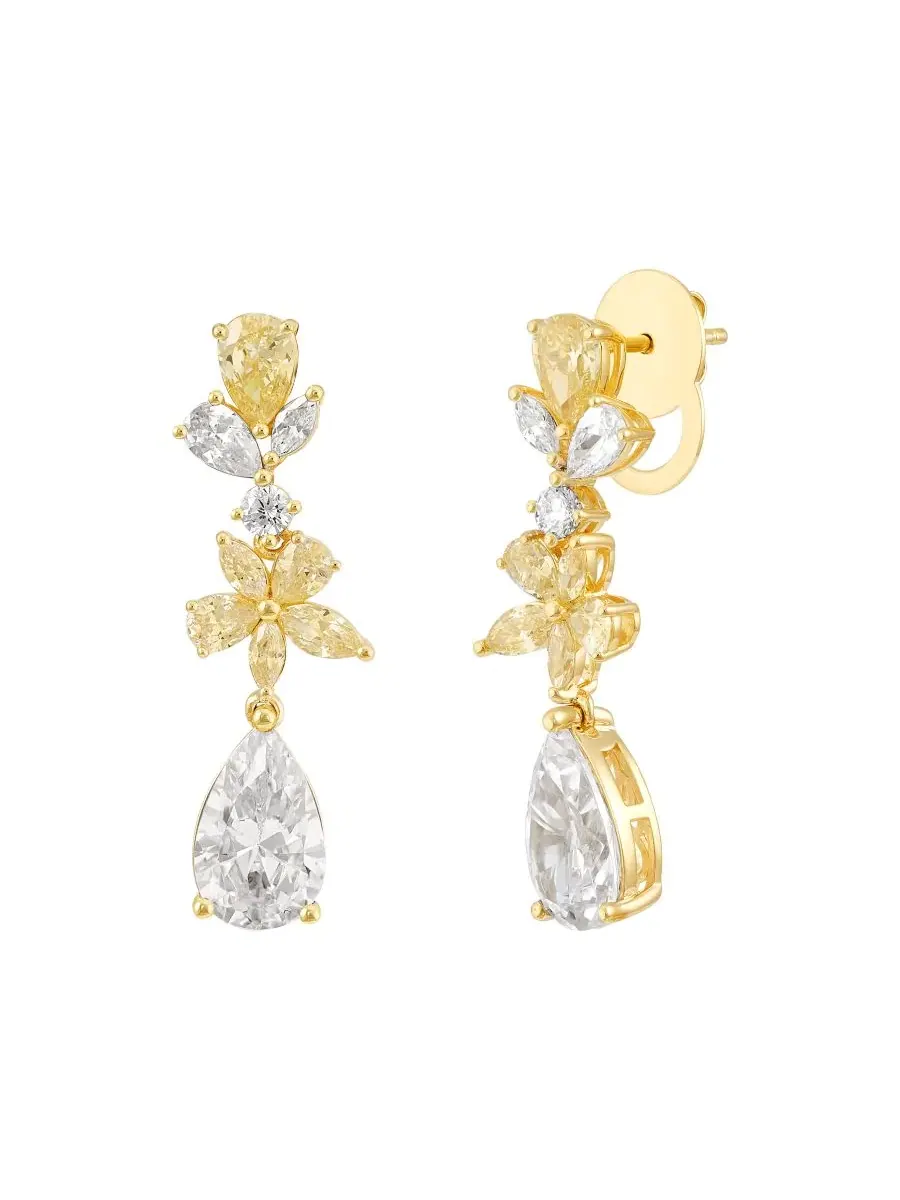 Серьги-подвески с кубическим цирконием, модель Arabella — изображение 2 из 3
