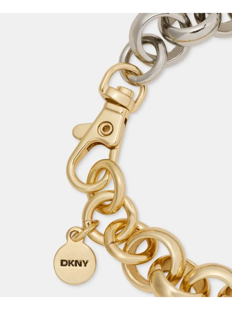 Браслет-цепочка круглыми звеньями, двухцветный DKNY — изображение 4 из 4, оттенок телесный