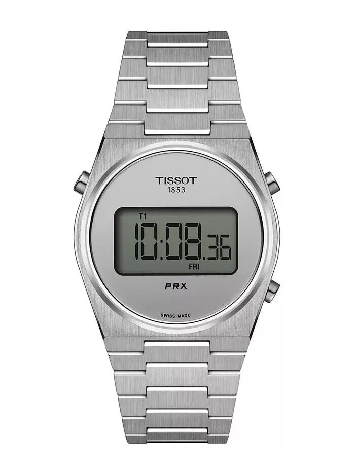 Часы унисекс с цифровым браслетом PRX из нержавеющей стали, 35 мм Tissot