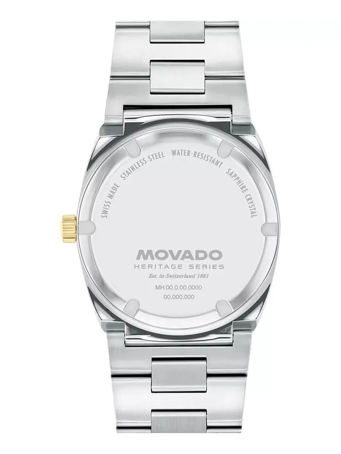 Мужские часы Ondoplan швейцарские кварцевые из нержавеющей стали 36 мм Movado — изображение 3 из 3, оттенок серебристый