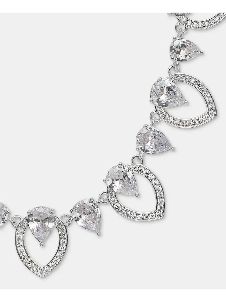 Серебристая цепочка-колье «Наветт» с кристаллами Anne Klein — изображение 4 из 4, оттенок прозрачный