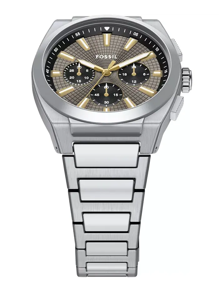 Мужские часы Everett Chronograph из нержавеющей стали, 44 мм Fossil — изображение 5 из 7