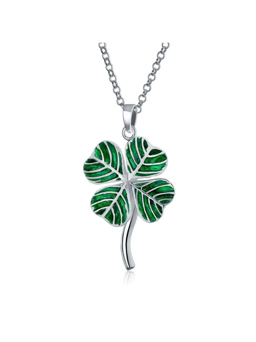 Комплект украшений с клевером Good Luck Charm Bling Jewelry — изображение 2 из 5, оттенок темный зеленый