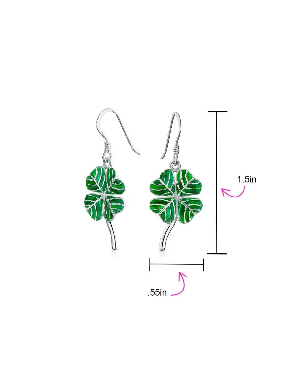 Комплект украшений с клевером Good Luck Charm Bling Jewelry — изображение 3 из 5, оттенок темный зеленый