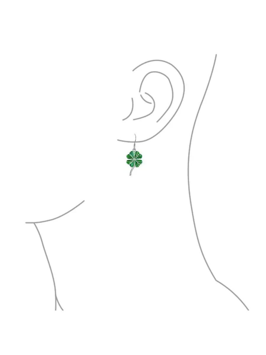 Комплект украшений с клевером Good Luck Charm Bling Jewelry — изображение 5 из 5, оттенок темный зеленый