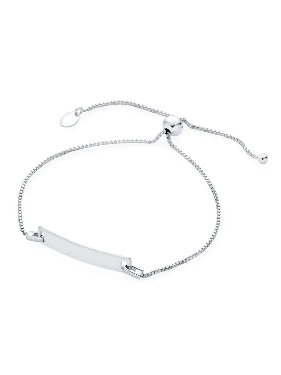 Браслет-лариат из стерлингового серебра с плашкой Bling Jewelry — изображение 2 из 4, оттенок серебряный