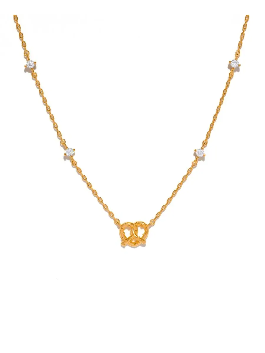 Кулон-крендель с кристаллами, 18k золото Girls Crew — изображение 1 из 3