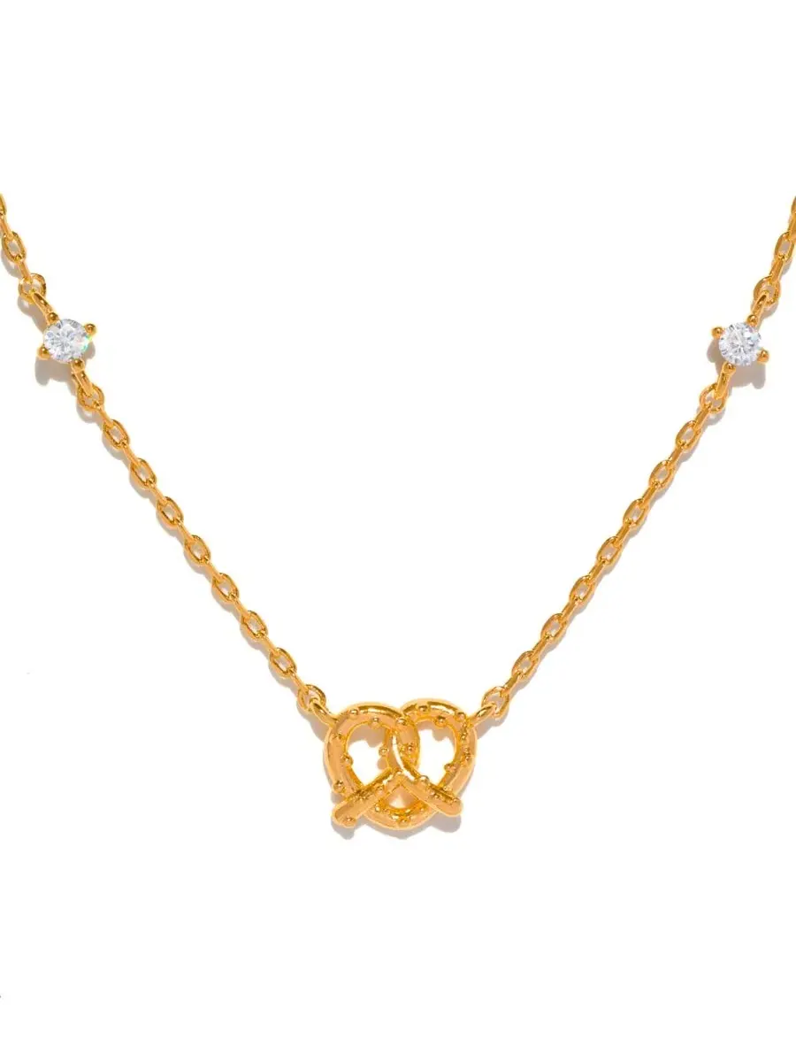 Кулон-крендель с кристаллами, 18k золото Girls Crew — изображение 2 из 3