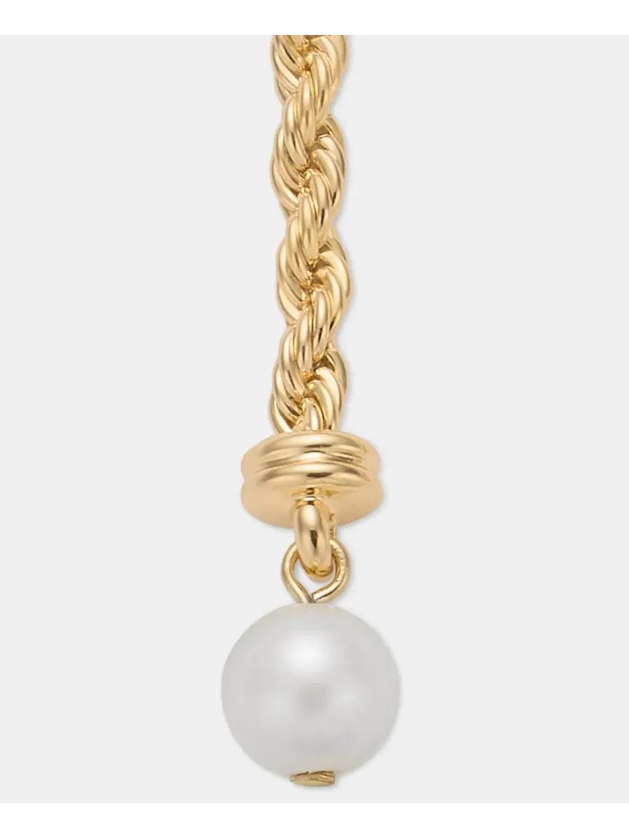 Серьги-подвески с жемчугом Lauren Ralph Lauren — изображение 4 из 4, оттенок белый