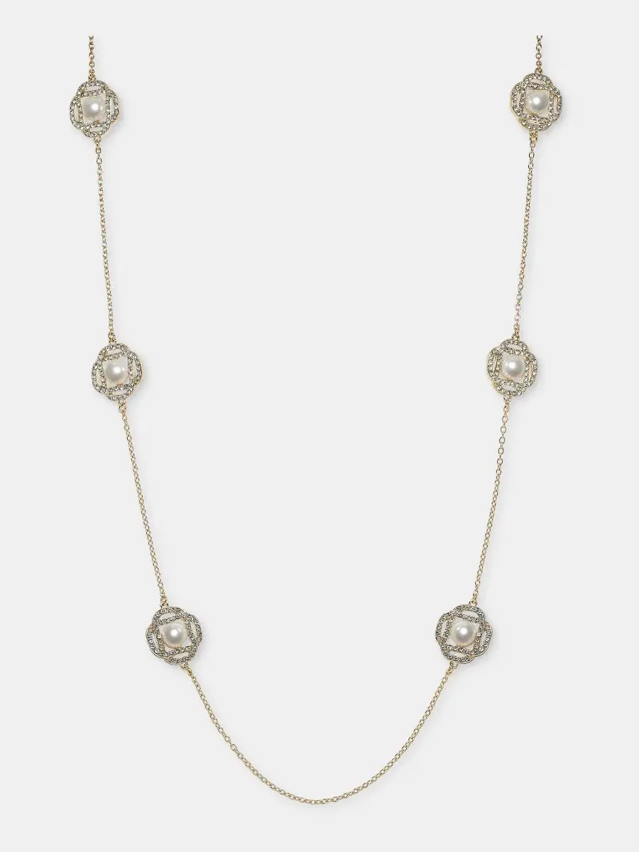 Ожерелье с подвесками из искусственного жемчуга Faux Pearl Long Station Necklace Charter Club — изображение 1 из 3