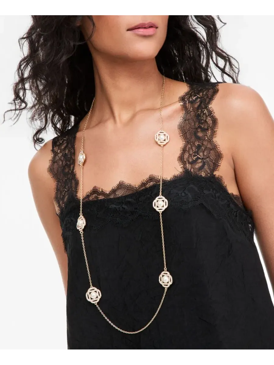 Ожерелье с подвесками из искусственного жемчуга Faux Pearl Long Station Necklace Charter Club — изображение 2 из 3