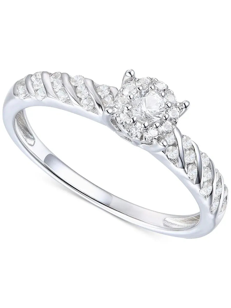 Кольцо с бриллиантами в виде гало, 1/3 ct. t.w. Promised Love — изображение 1 из 5, оттенок серебристый
