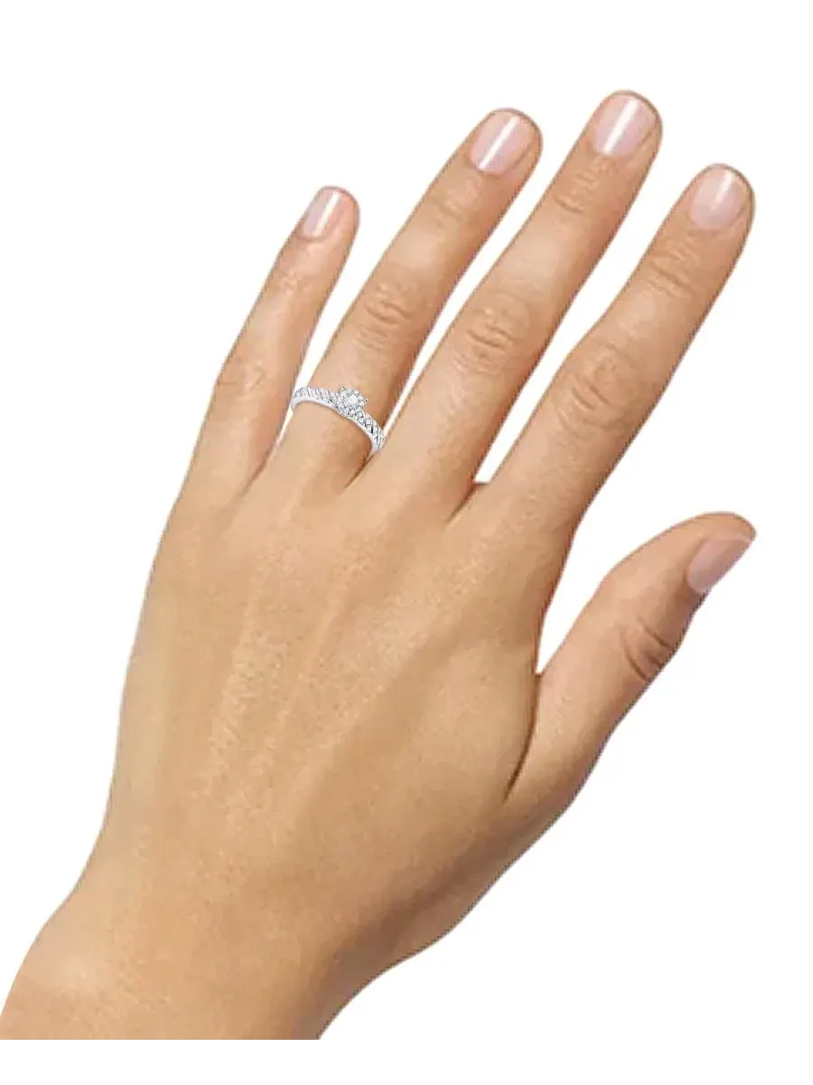 Кольцо с бриллиантами в виде гало, 1/3 ct. t.w. Promised Love — изображение 2 из 5, оттенок серебристый