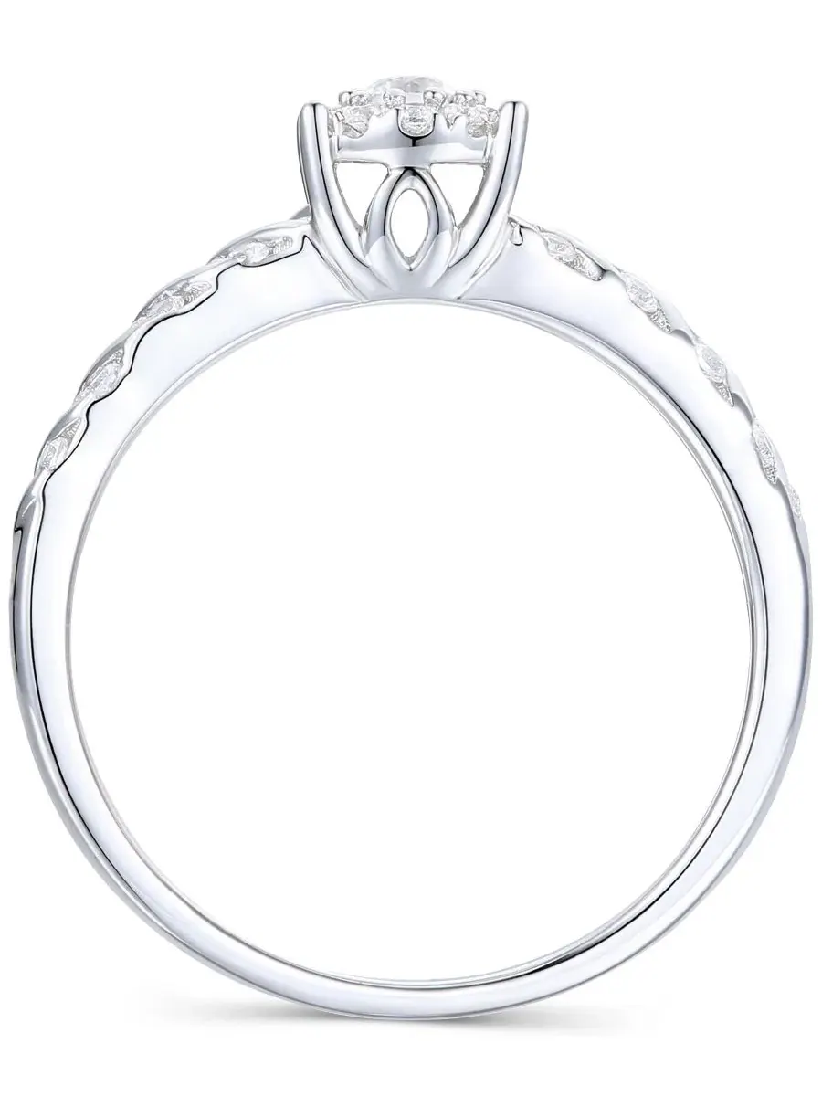 Кольцо с бриллиантами в виде гало, 1/3 ct. t.w. Promised Love — изображение 4 из 5, оттенок серебристый