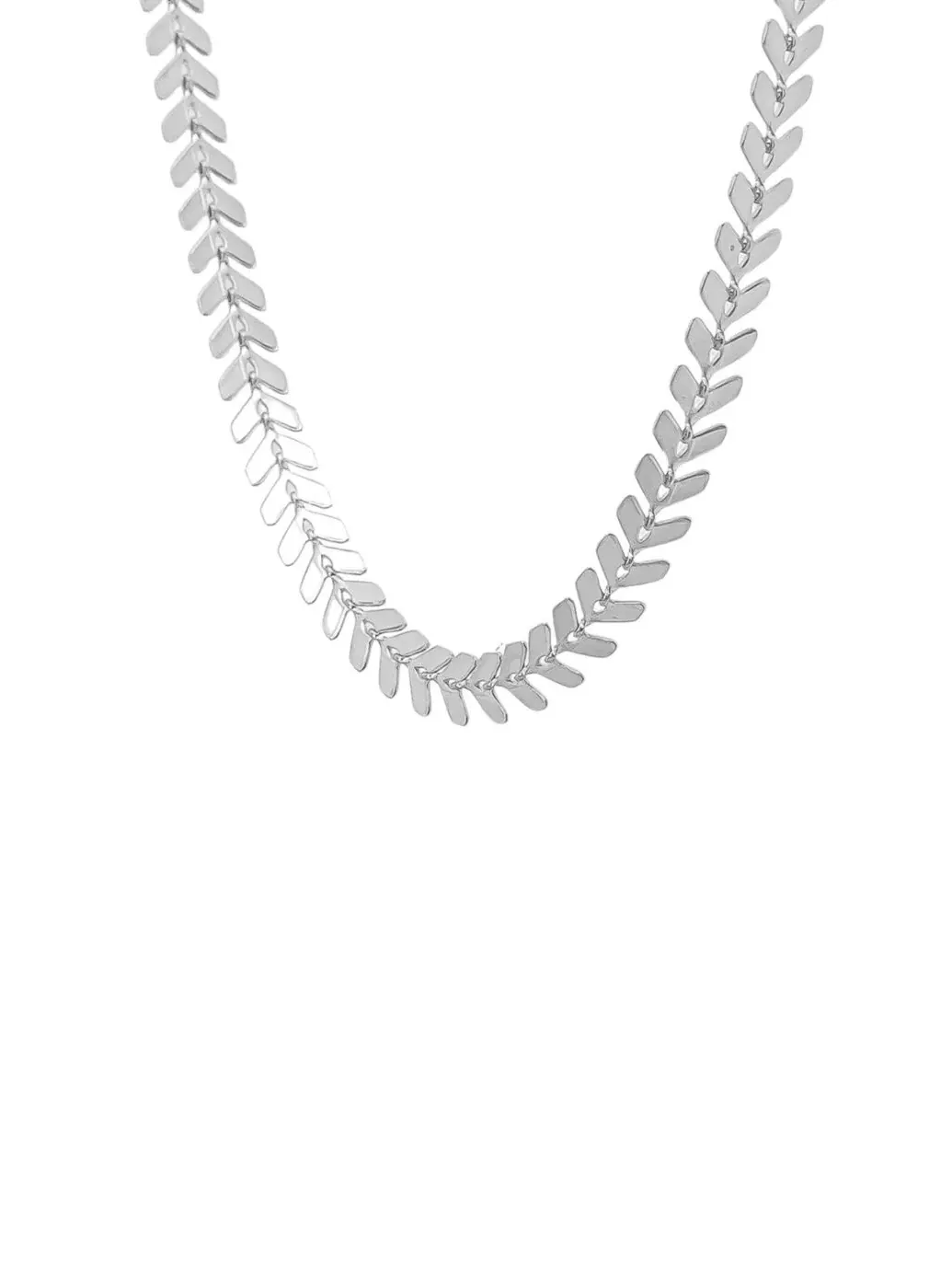 Колье с шевронным звеном, модель Elara Chevron Link Bearfruit Jewelry — изображение 3 из 3, оттенок серебряный