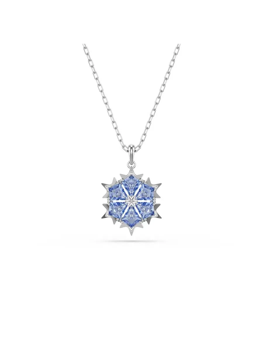 Волшебный кулон с родиевым покрытием на цепочке Swarovski — изображение 1 из 6, оттенок синий