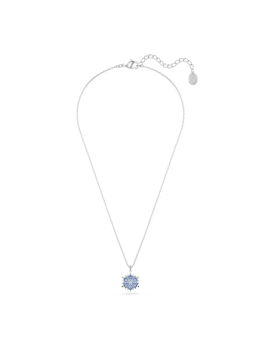 Волшебный кулон с родиевым покрытием на цепочке Swarovski — изображение 4 из 6, оттенок синий