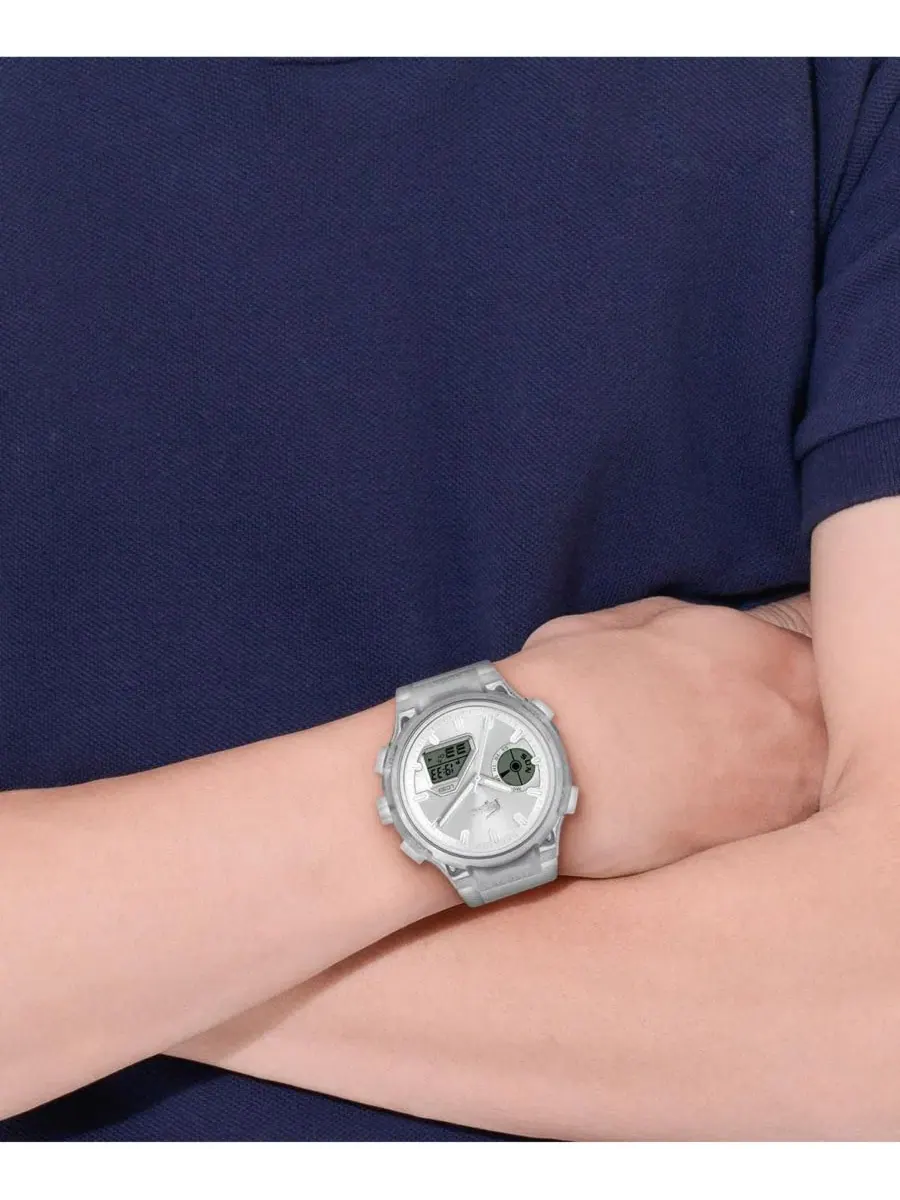 Мужские часы LC33 с белым силиконовым ремешком, диаметр 44,8 мм Lacoste — изображение 5 из 7, оттенок серебристый