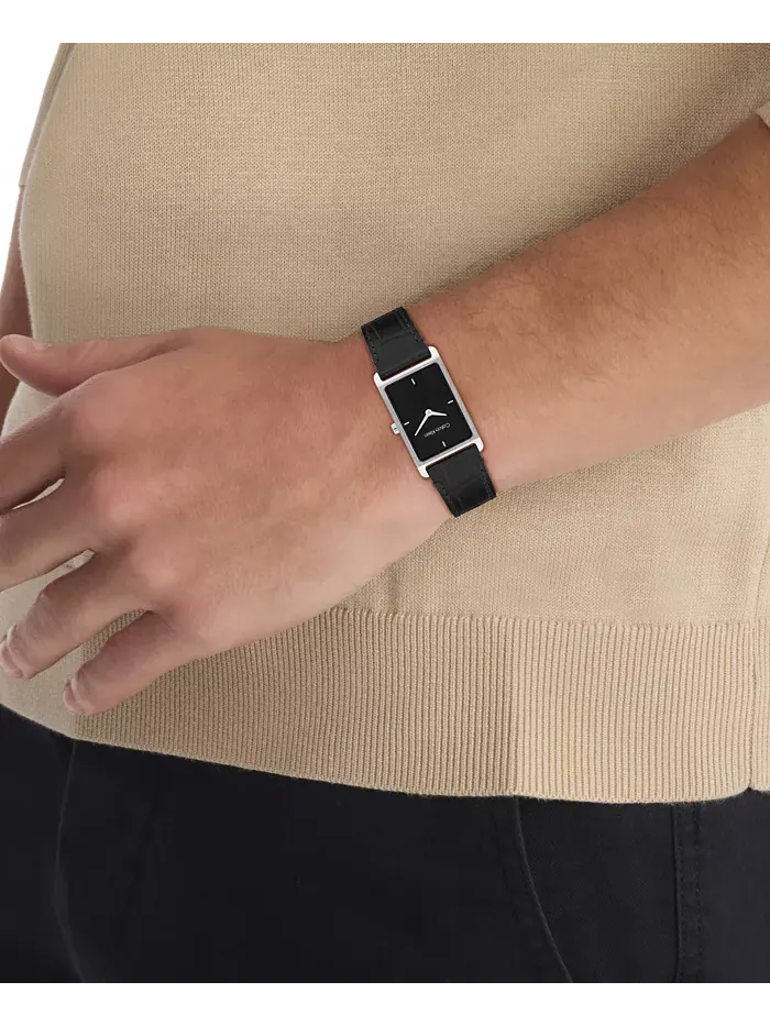 Мужские элегантные часы с черным кожаным ремешком, 24mm Calvin Klein — изображение 4 из 5