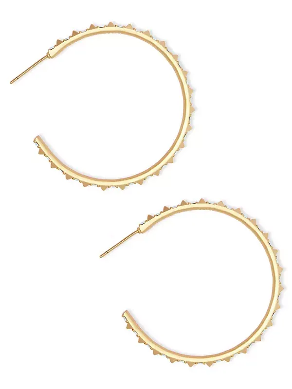 Серьги-Кольца среднего размера с паве, 1,7 дюйма Kendra Scott — изображение 3 из 3, оттенок золото