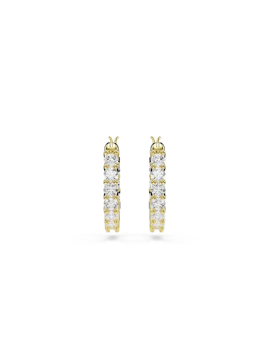 Серьги-кольца Matrix Vittore с золотым покрытием Swarovski — изображение 2 из 6, оттенок золото