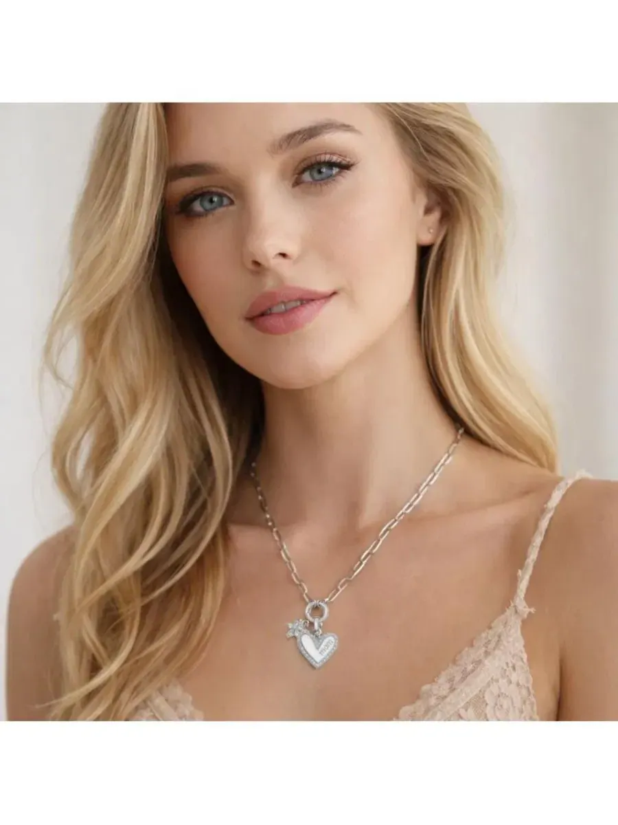 Кулон с сердцем и цветком Sabrina Bloom MOM Heart Dloria — изображение 5 из 8, оттенок серебряный