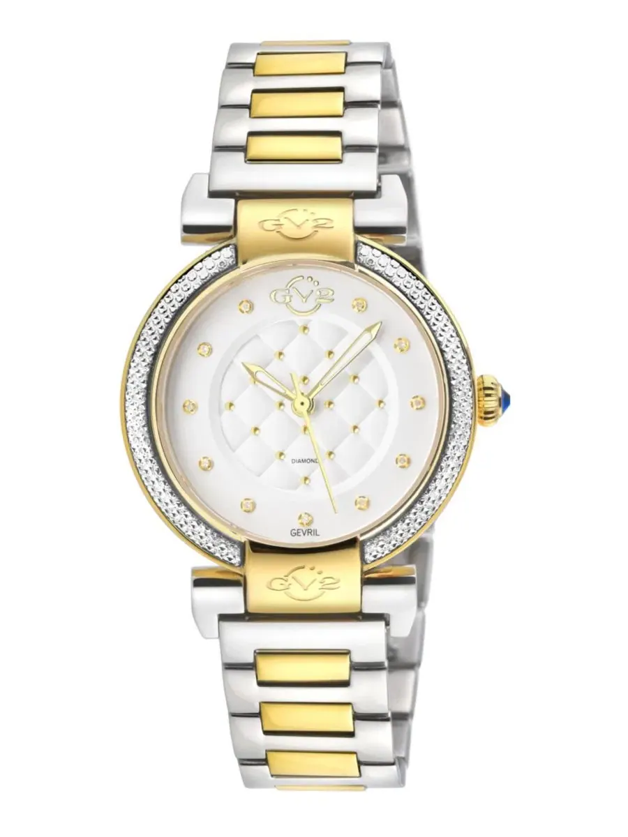 Женские часы Berletta Swiss Quartz Diamond Two toned SS IPYG GV2 by Gevril — изображение 1 из 3, оттенок золото