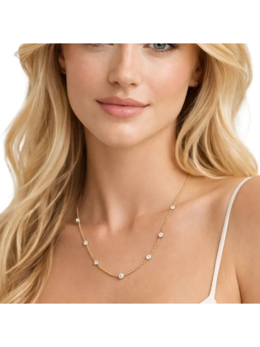 Колье Seraphina Bezel Link Dloria — изображение 2 из 4, оттенок золото