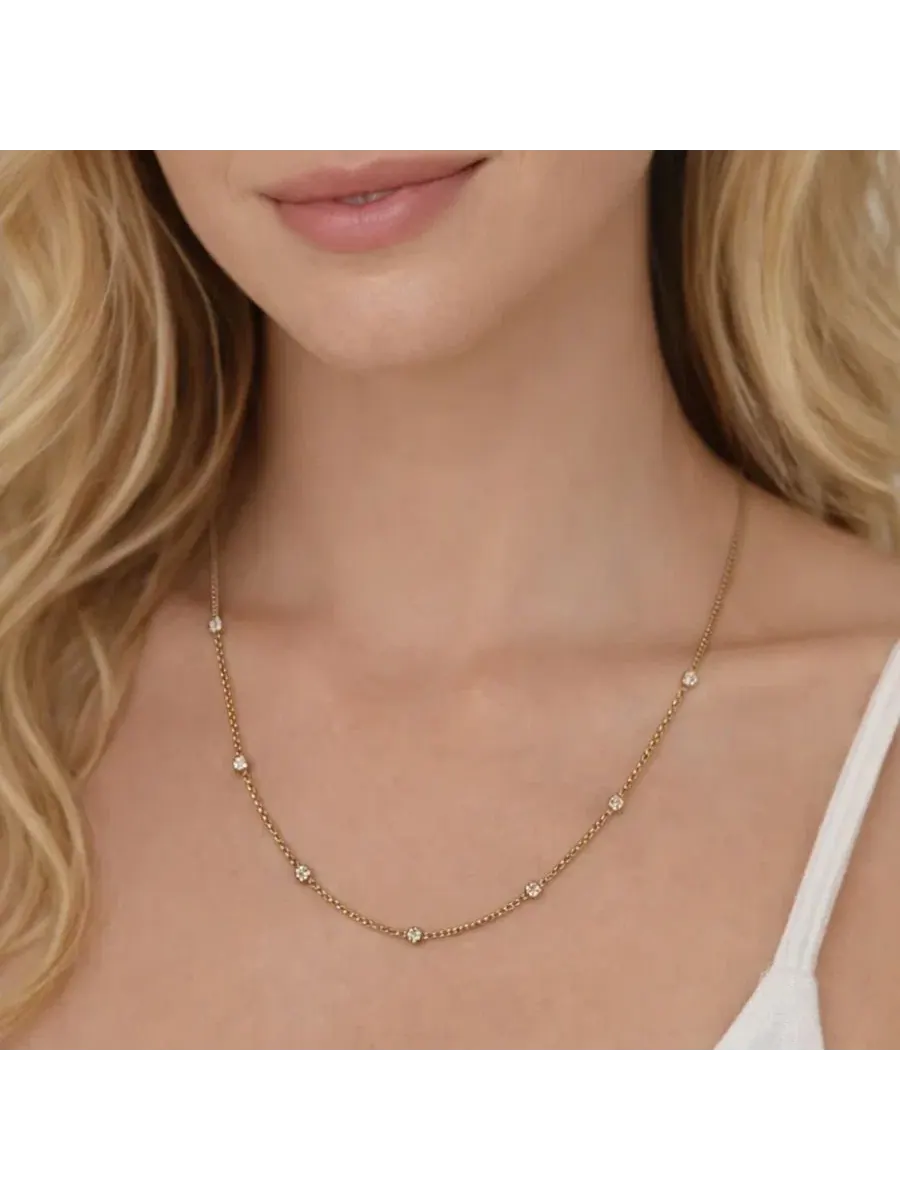 Колье Seraphina Bezel Link Dloria — изображение 3 из 4, оттенок золото