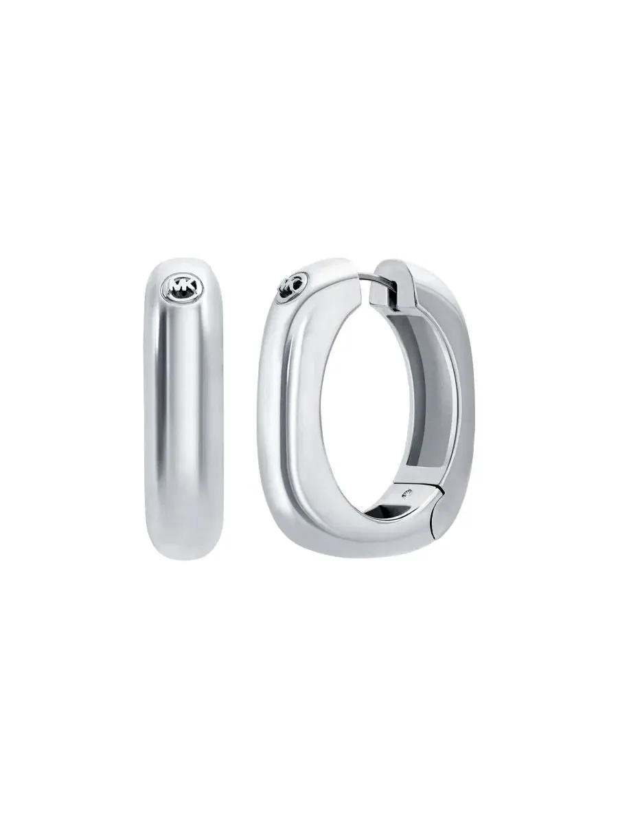 Серьги-кольца из латуни золотистого цвета Michael Kors — изображение 1 из 3, оттенок серебряный