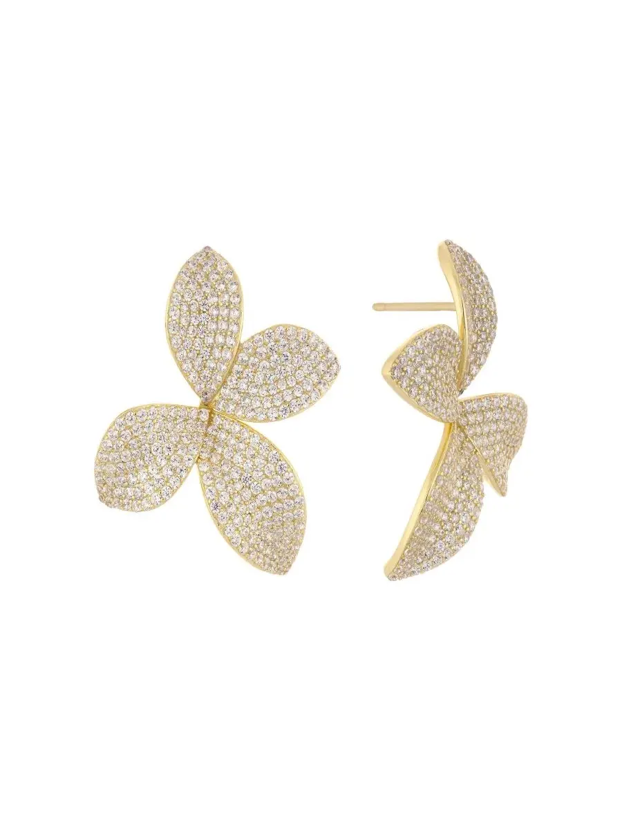 Серьга-гвоздик Pave Fancy On The Ear Sturd By Adina Eden — золотистый