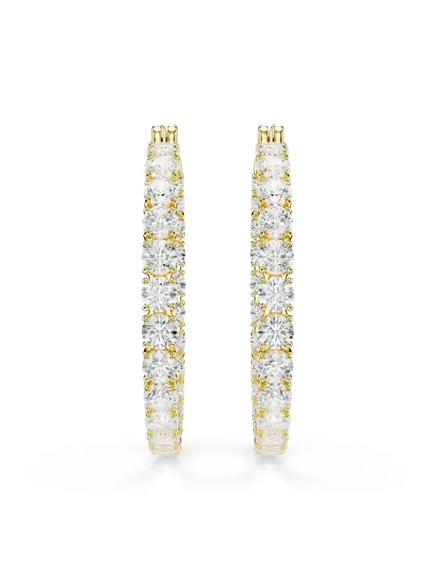 Серьги-кольца Matrix с золотым покрытием Swarovski — изображение 3 из 5, оттенок золото